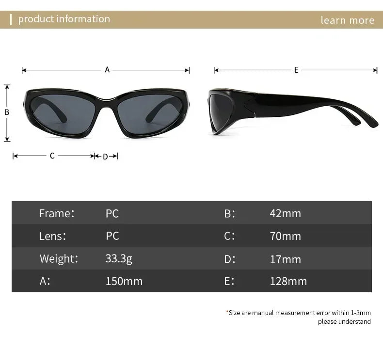 Track Belle Y2K Oversized Rectangle Sunglasses