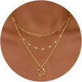 Track Belle Layered Circle Chain Necklace